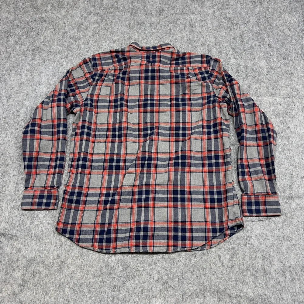 Banana Republic Shirt Mens Large Gray Red Plaid Button Up Casual Preppy Career